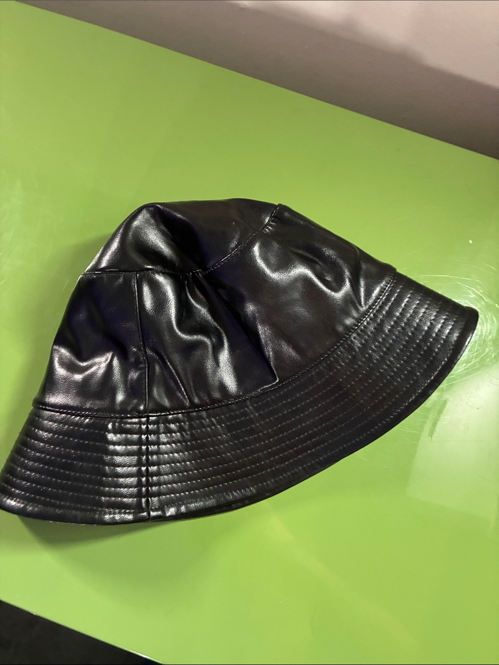 GAP Black Faux Leather Bucket Hat - Women Accessories